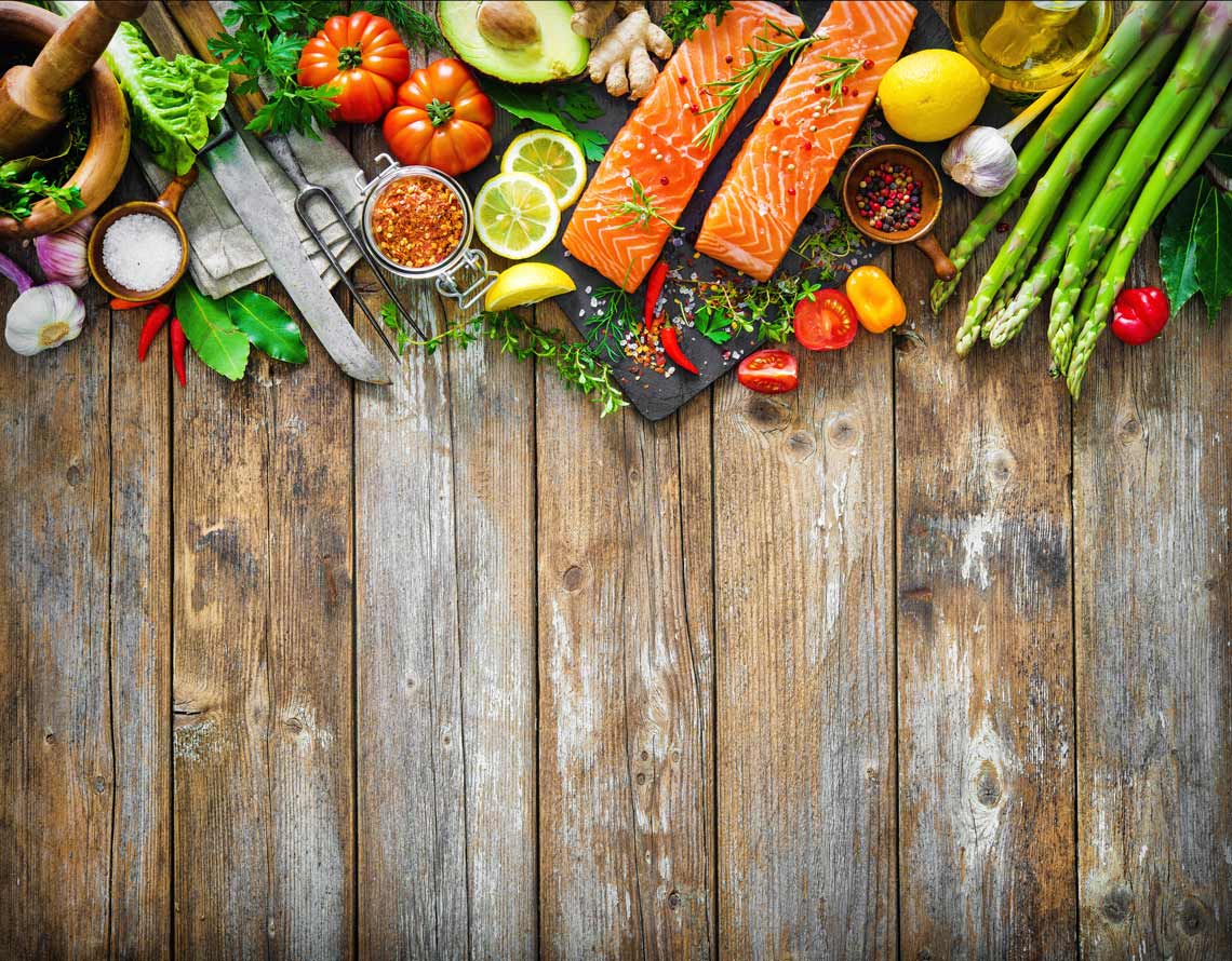 salmon ingredients on a cutting board 1140x890